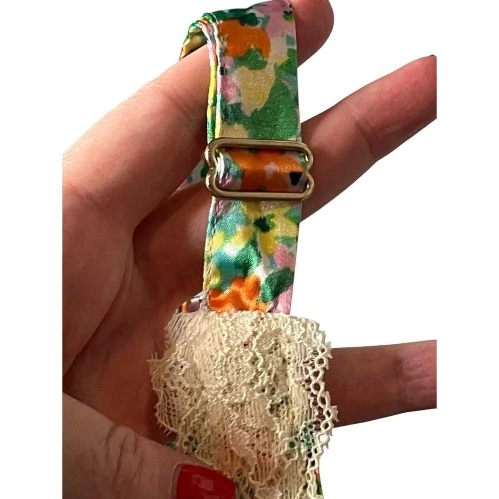 Wild Fable Viral Maxi Slip Dress S Ditsy Floral Bow Lingerie 90s Y2K Lace Party - Picture 6 of 10